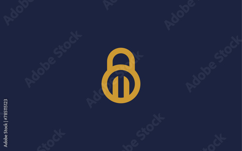 letter m with padlock logo icon design vector design template inspiration
