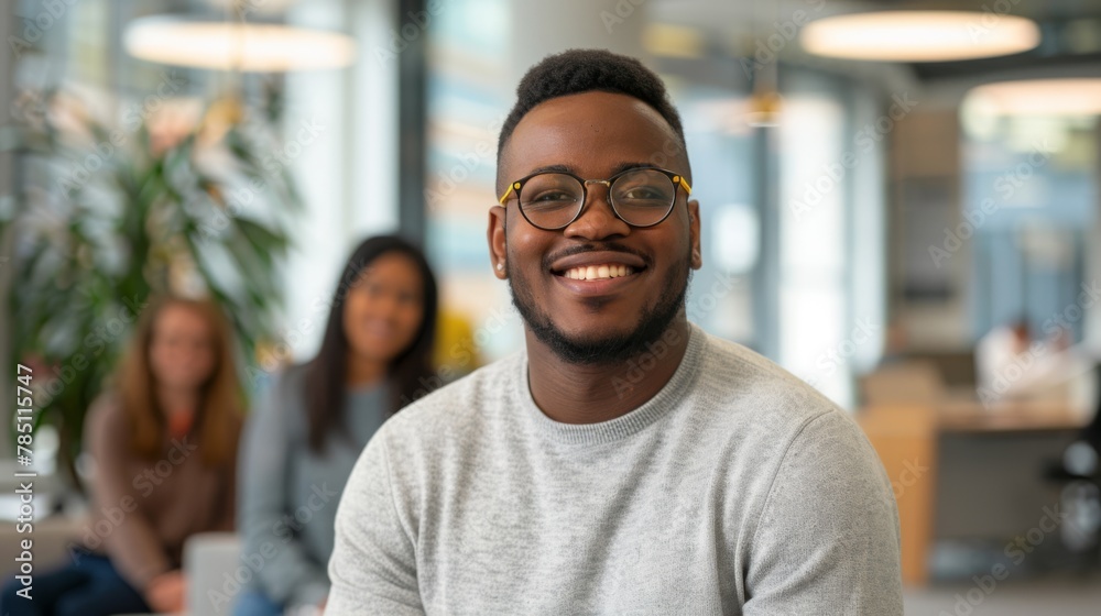 Smiling Man with Trendy Glasses Smiling Man with Trendy Glasses