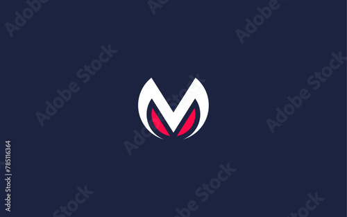 letter m with monster logo icon design vector design template inspiration