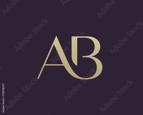 AB letter logo icon design. Classic style luxury initials monogram.