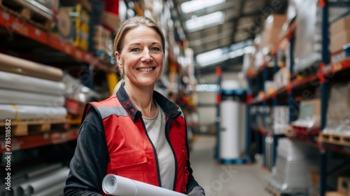A Smiling Warehouse Worker