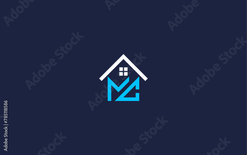 letter mc with house logo icon design vector design template inspiration