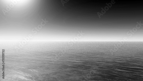 Endless sea in the ways of summer sun 3D illustration
