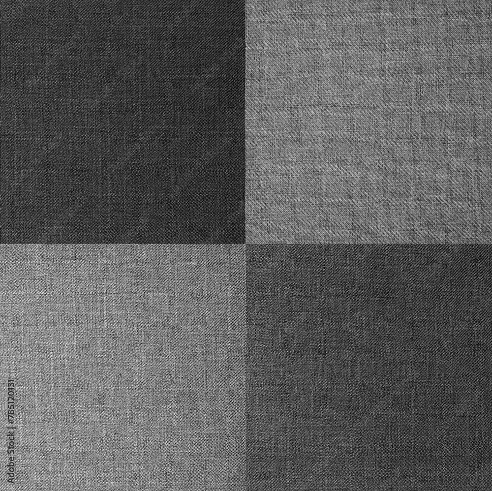 Fototapeta premium Black and white cloth texture background. Natural material pattern cover 3D illustration