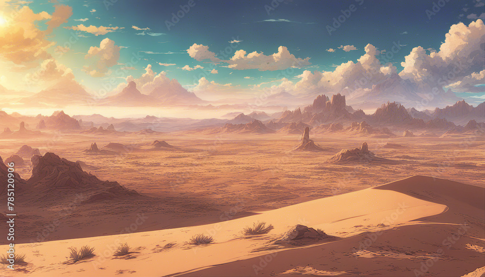 Naklejka premium Desert landscape wallpaper