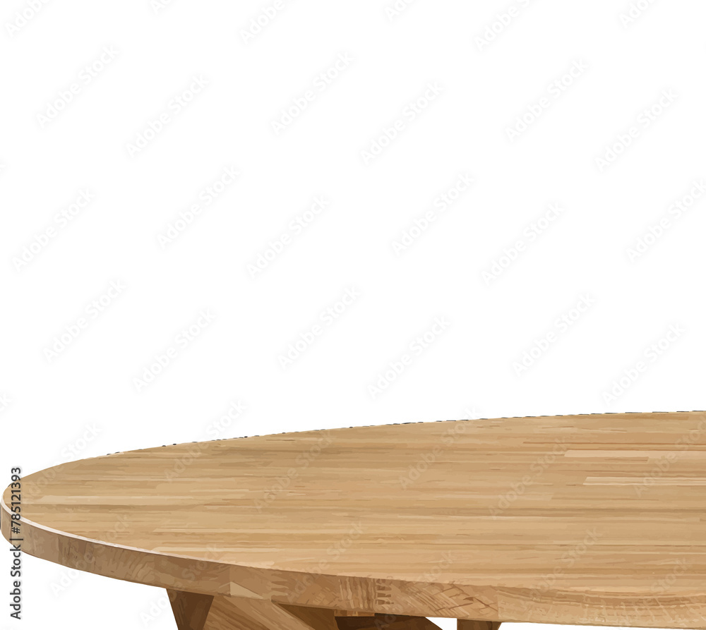 Fototapeta premium Natural oak wood table top over white background