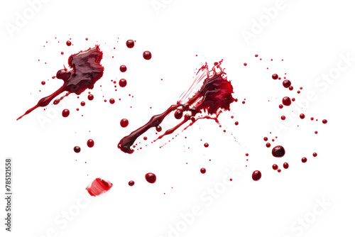Obraz na płótnie blood drops cut-out clipping path, blood stains cut out isolated, PNG w salonie