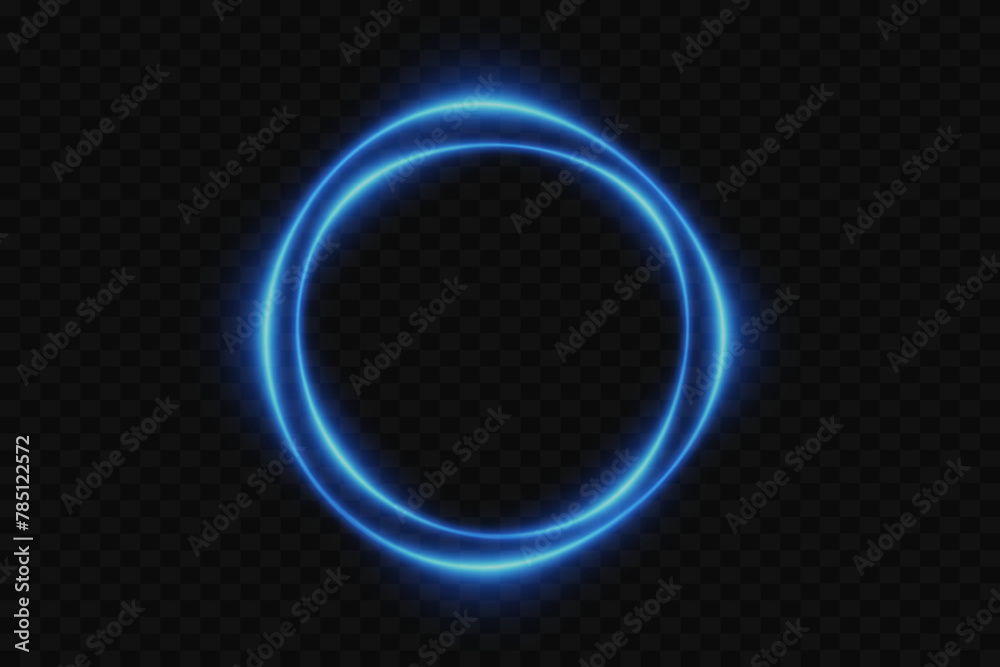 Line light effect. Glowing neon circle of light. Vector EPS 10
