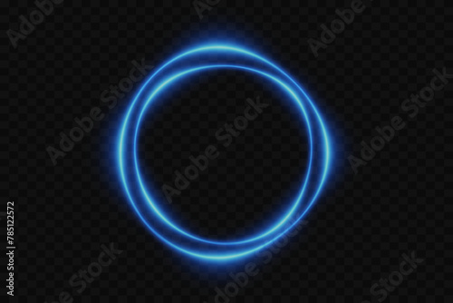 Line light effect. Glowing neon circle of light. Vector EPS 10