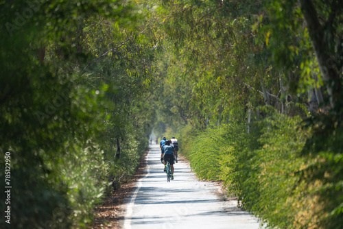 Cyclists Advancing on the Bicycle Path in the Park Photo, İzmir Turkiye (Turkey)