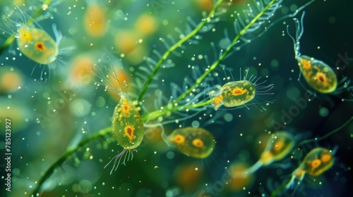 Microscopic The Vital Role of Phytoplankton in the Underwater Ecosystem photo