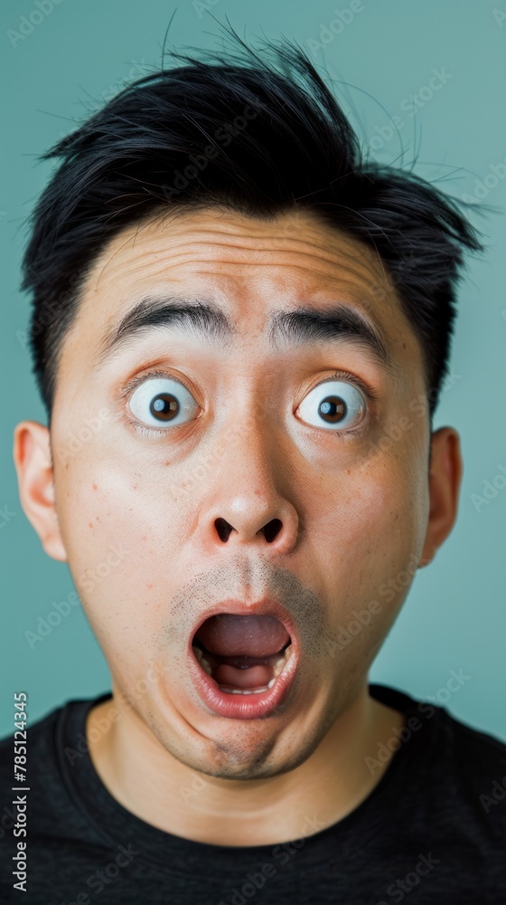 Portrait of a man showing surprise on his face. Astonishment captured in a moment Portrait of a man showing surprise on his face. Astonishment captured in a moment