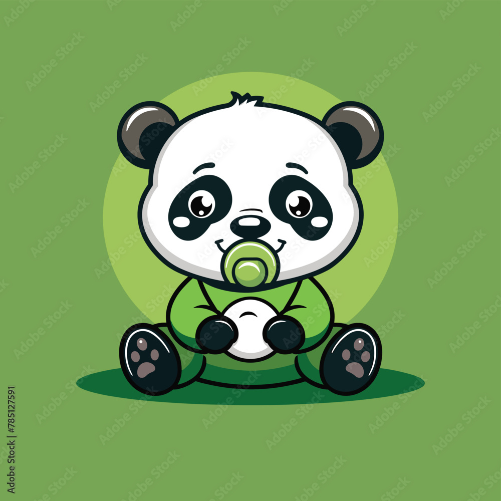 Baby panda toddler cartoon logo icon design Baby panda toddler cartoon logo icon design