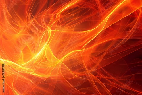 Vibrant orange flame with a backdrop of deep red. Fiery blaze illumination