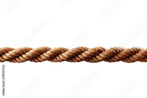 Twisted Whispers: A Close-Up of Intricately Braided Rope on a Pure White Canvas. On White or PNG Transparent Background.