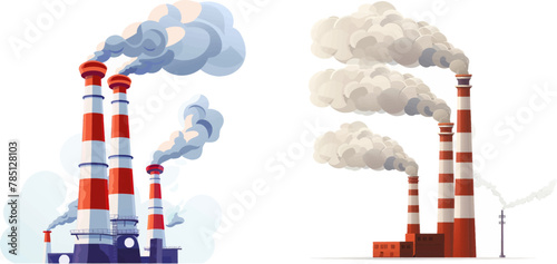 Factory chimney with smoke.