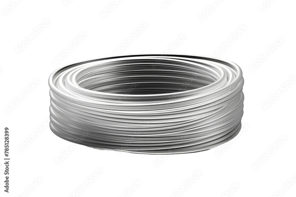 Elegant Silver Spiral: Minimalist Wire Sculpture. On White or PNG Transparent Background. Elegant Silver Spiral: Minimalist Wire Sculpture. On White or PNG Transparent Background.