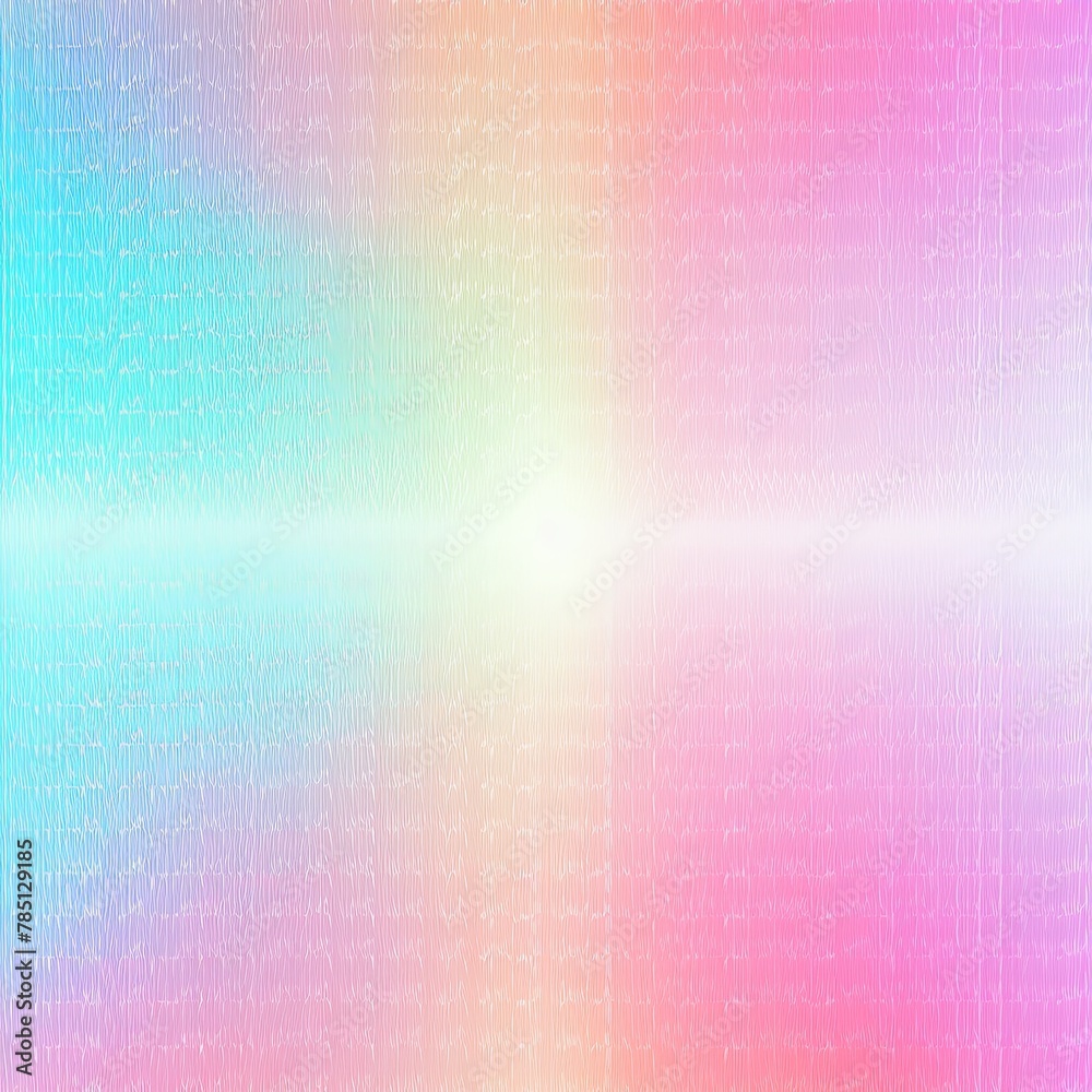 Holographic background with vertical gradient, pastel rainbow color, grainy texture with copyspace and blank empty copy space for photo text or design