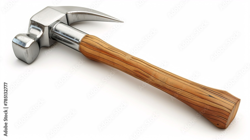 3D illustration of a realistic tool with a wooden handle and steel base, used by carpenters and builders for hammering and breaking objects. 3D illustration of a realistic tool with a wooden handle and steel base, used by carpenters and builders for hammering and breaking objects.