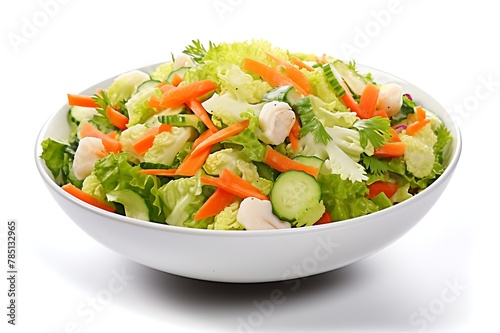 Fresh vegetable salad isolated on white