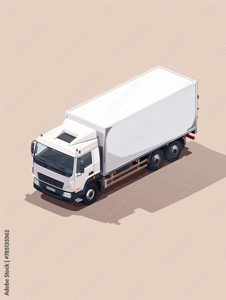 Efficiently transport goods using an isometric truck with customizable color options.