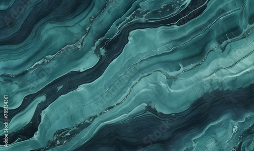 Mint Marble with Obsidian Horizontal Background, Generative AI