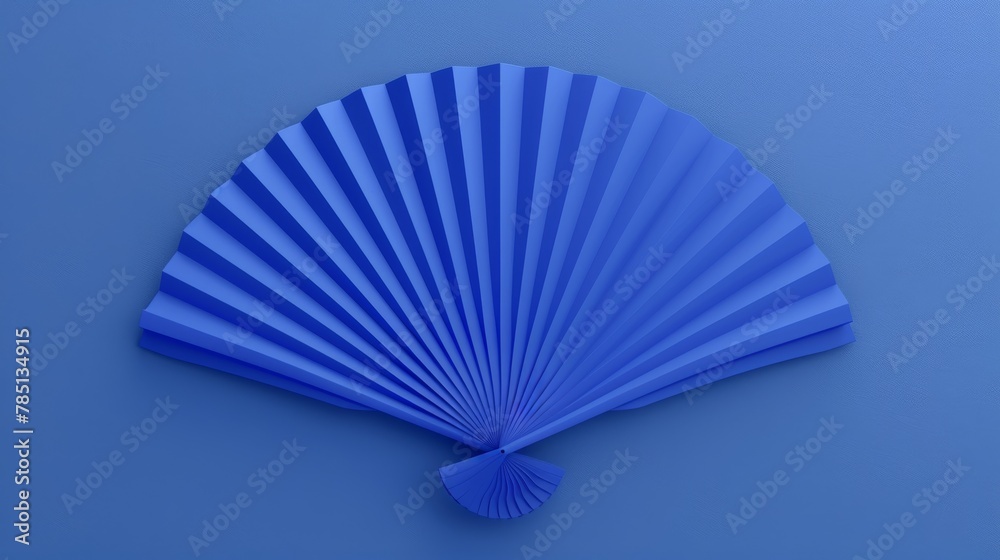 In this 3D rendering you can see a Chinese folding fan in blue color. It can be used for weddings, performances, and other events as a decorative background.