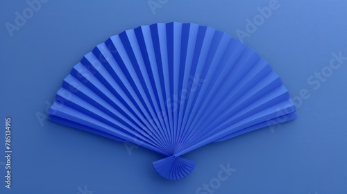 In this 3D rendering you can see a Chinese folding fan in blue color. It can be used for weddings  performances  and other events as a decorative background.