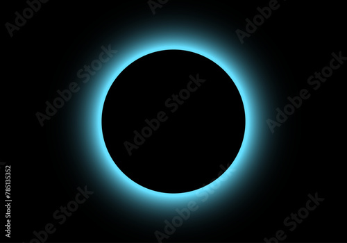 Eclipse solar azul . Anillo blanco difufinado formado por el eclipse solar photo