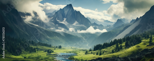 A beautiful mountains landscape, amazing view photo