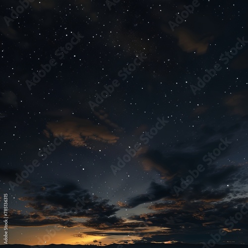 Night Sky With Stars and Clouds