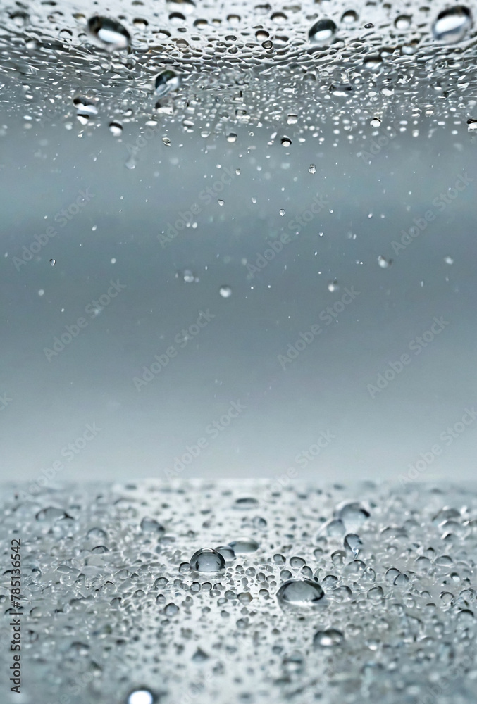 Illustration of drops water on glass at white background, wet surface ...