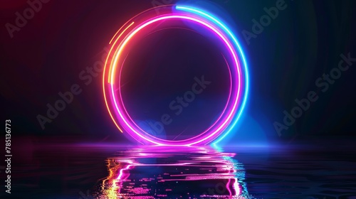 A game portal with a circle neon light effect