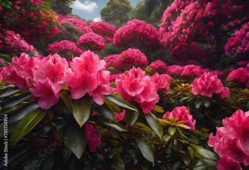 Beauty of a rhododendron flowers