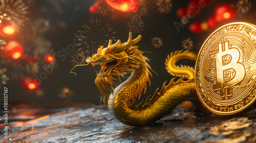 Golden dragon soars above B...