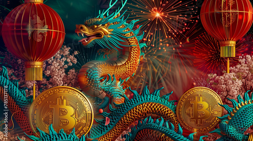 Golden dragon soars above B...