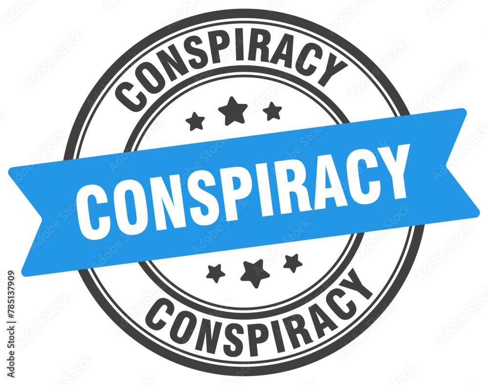 conspiracy stamp. conspiracy label on transparent background. round sign