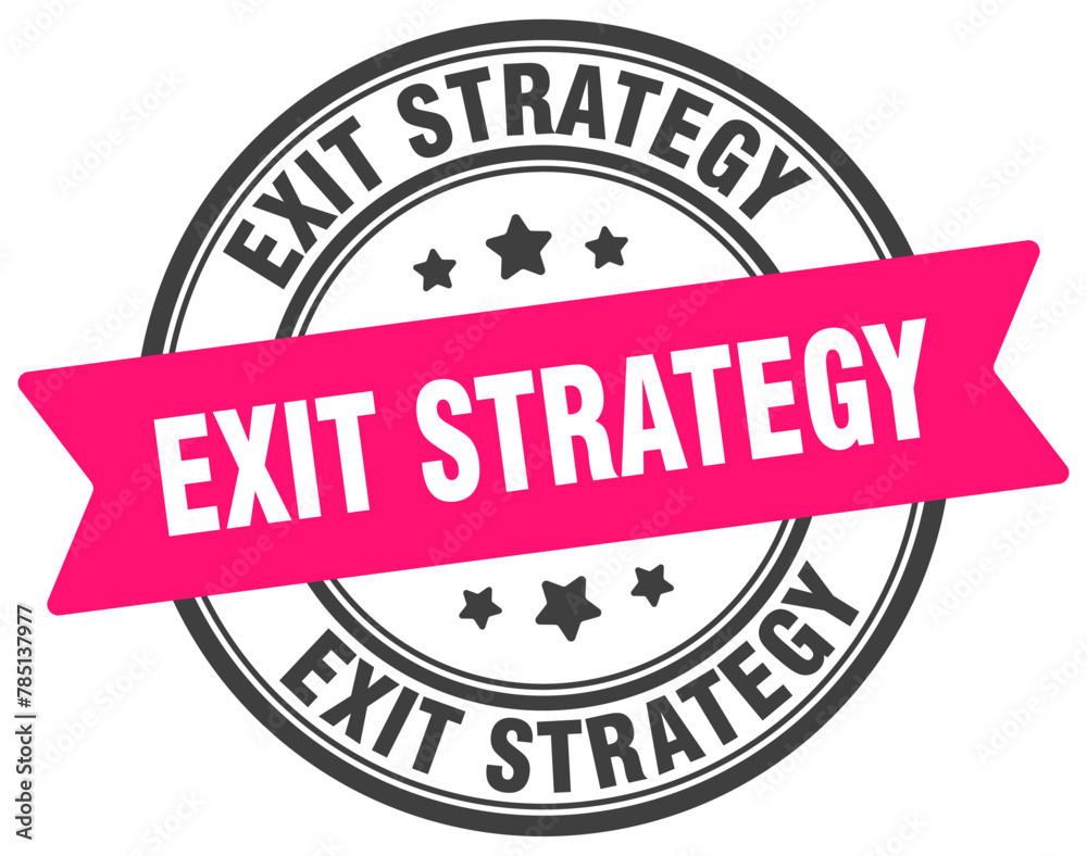 exit strategy stamp. exit strategy label on transparent background. round sign