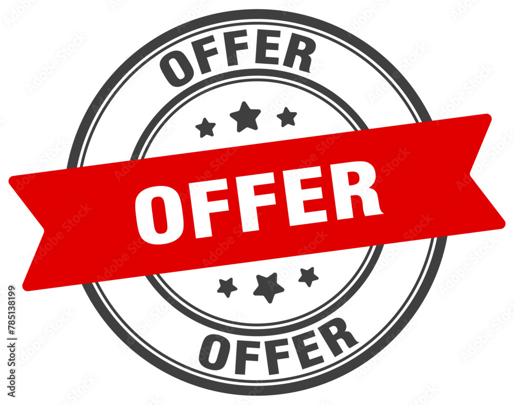 Fototapeta premium offer stamp. offer label on transparent background. round sign
