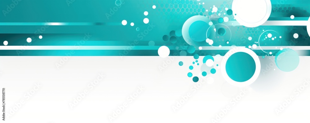 Cyan and white background vector presentation design, modern technology business concept banner template with geometric shape