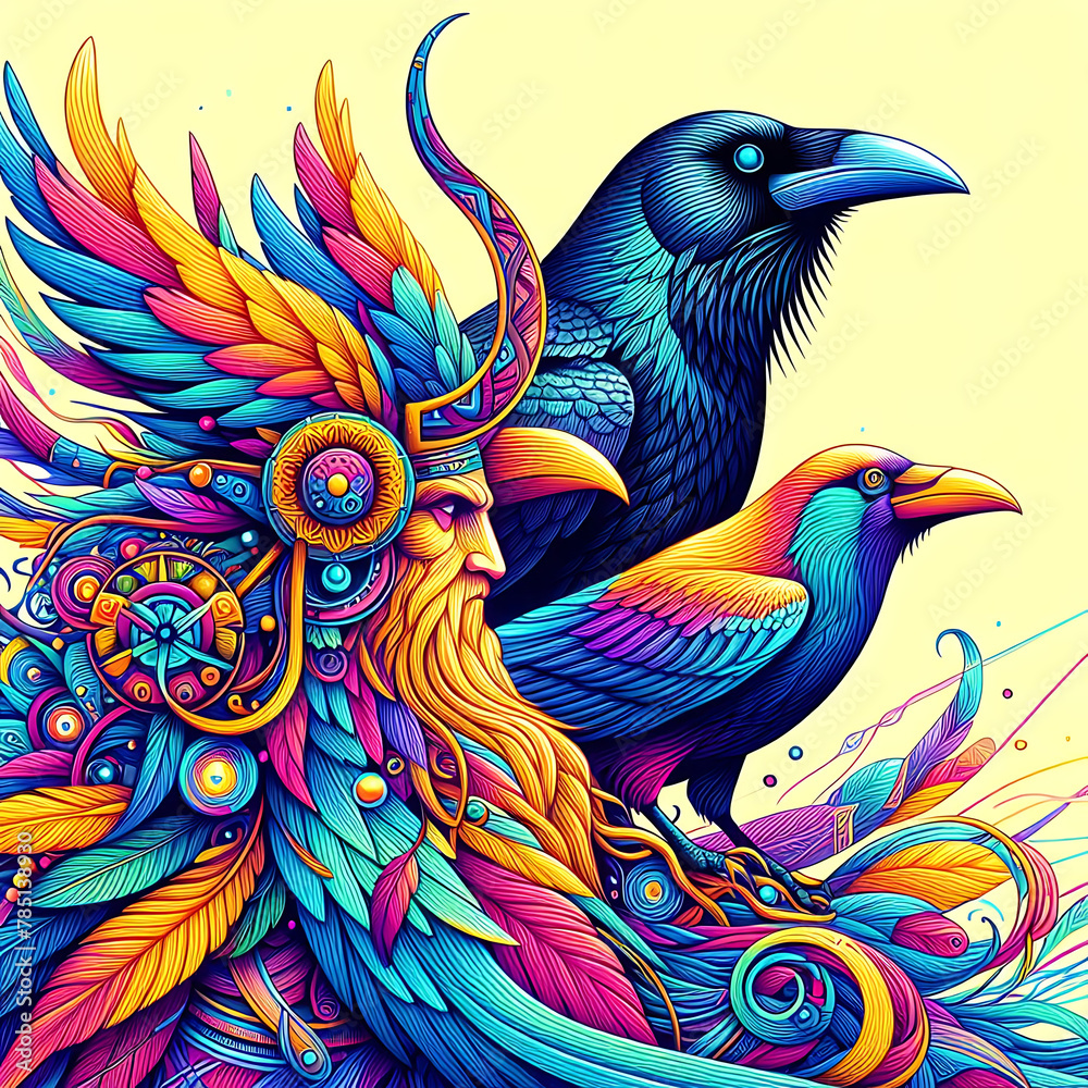 Obraz premium Hugin and Munin 