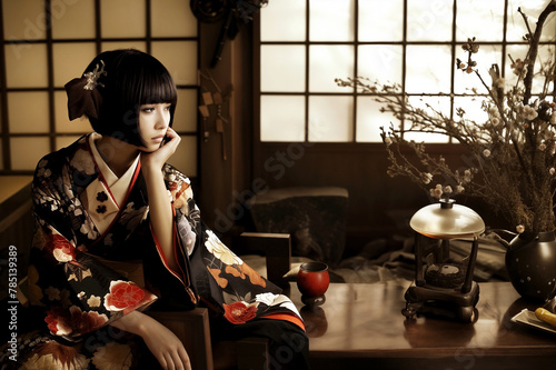 Woman in kimono/和服を着た女性