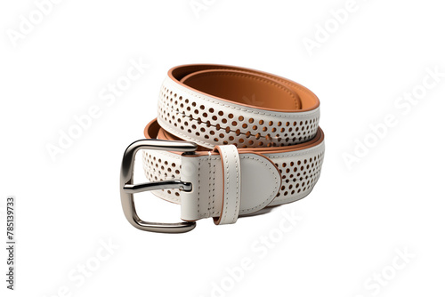 Perforated Belts on transparent background.