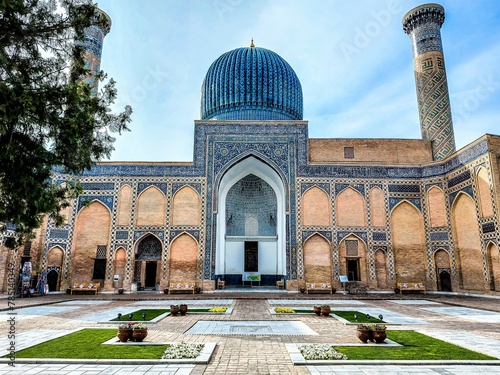 Gur-e-Amir or Guri Amir is a mausoleum of the Turco-Mongol conqueror Timur (also known as Tamerlane) in Samarkand, Uzbekistan. photo