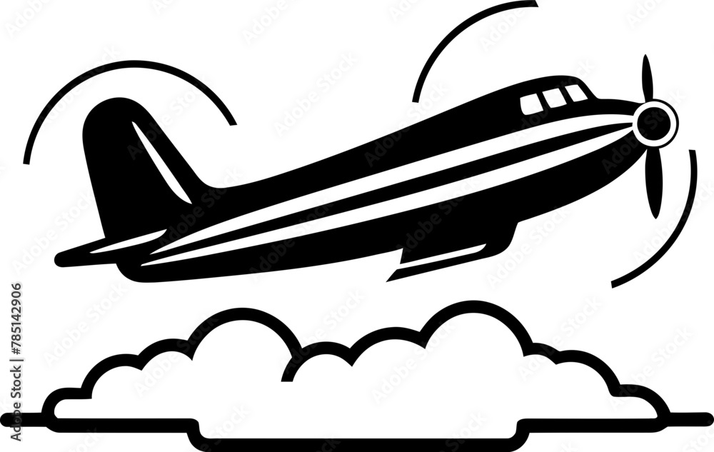 Doodle Airspace Playful Plane Icon Skyward Scribbles Doodled Aircraft Emblem