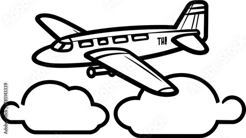 Doodle Wings Playful Plane Logo Flying Scribble Sketchy Flight Icon
