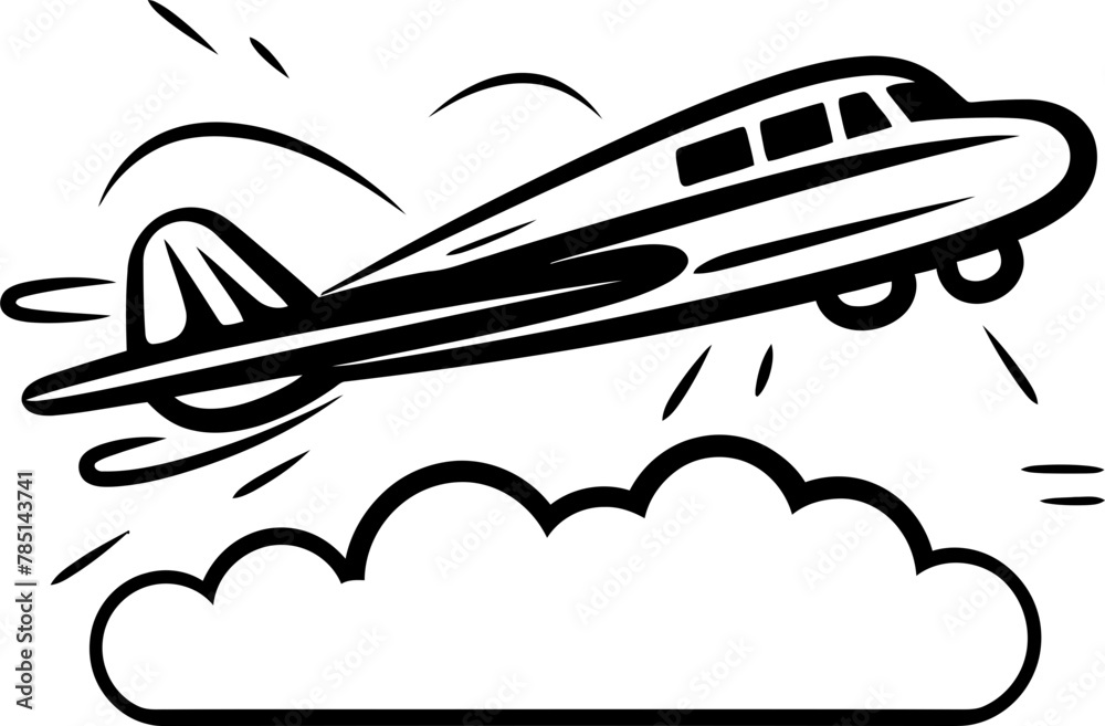 Doodle Dreams Sketchy Airplane Symbol Flight Sketches Playful Aviation Design