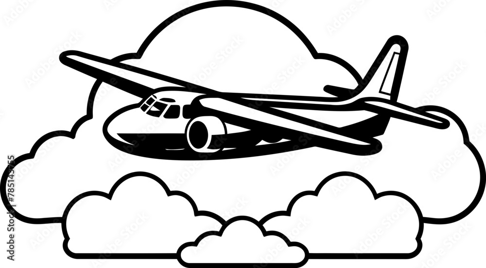 Doodle Flight Path Sketchy Aircraft Symbol Scribbled Skies Playful Plane Emblem