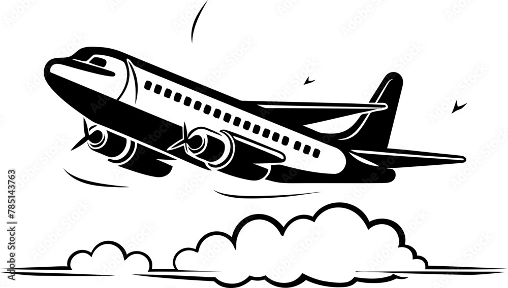 Scribbled Skies Playful Plane Emblem Sketchy Soar Doodled Airplane Logo