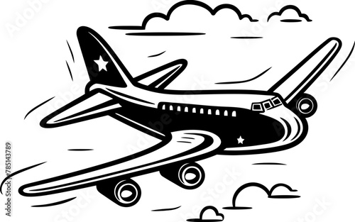 Doodle Wings Sketchy Air Travel Symbol Airborne Art Playful Plane Design